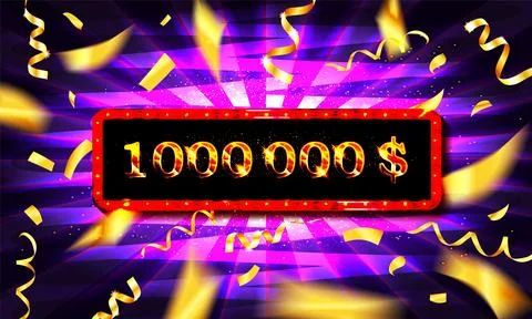 Golden banner 1,000,000 dollars Stock Illustration