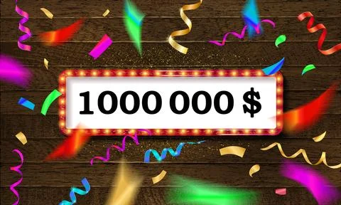 Golden banner 1,000,000 dollars Stock Illustration