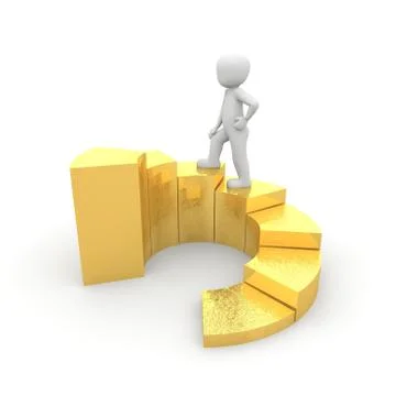 Golden bar graph 1 Stock Illustration