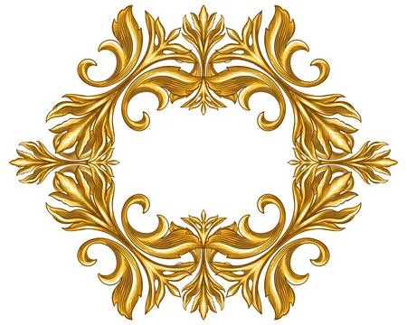 Golden Barocco, baroque or rococo vintage floral elements and swirls with 스톡 일러스트