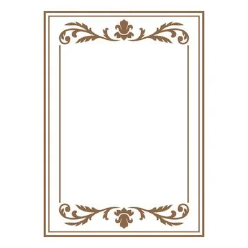A golden baroque frame, angular with swirls and ornaments. Stockillustratie