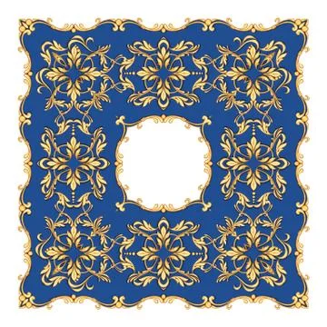 Golden baroque frame Stock Illustration
