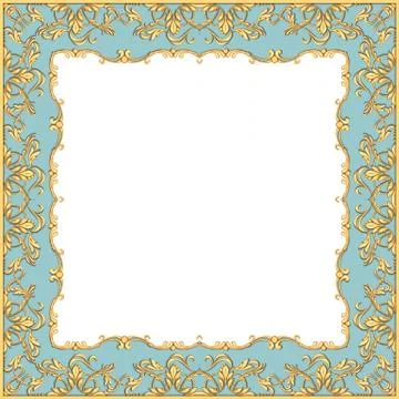 Golden baroque frame Stock Illustration