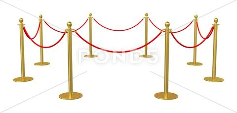 Golden barricade isolated on white background Stock Illustration