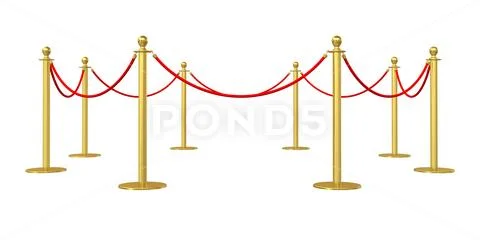 Golden barricade isolated on white background Stock Illustration