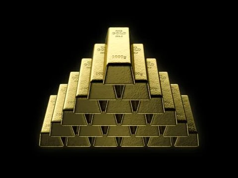Golden bars on black background Stock Illustration