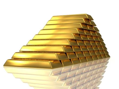 Golden bars pyramide Stock Illustration