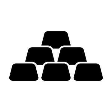 Golden bars vector icon. Black and white gold illustration. Solid linear money Stock Illustration
