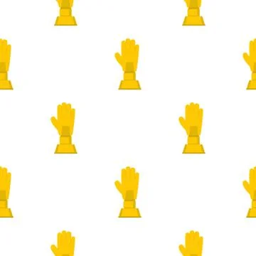 Golden baseball glove trophy pattern seamless Stock Illustration