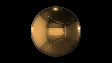 Golden basketball spin loop Video stock 86711281