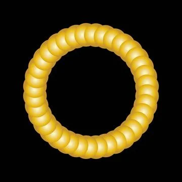 Golden Beaded Circular Ring Stock Illustration