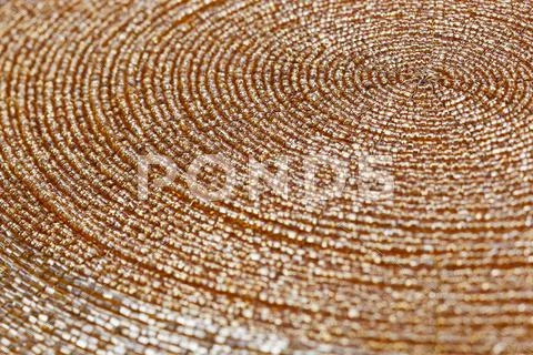 Golden beadwork texture background with round lines pattern Stock Photos