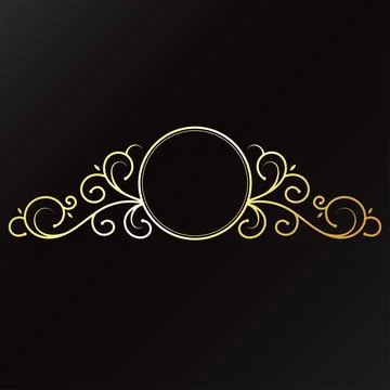 Golden beautiful frame with pattern and circle design Stockillustratie