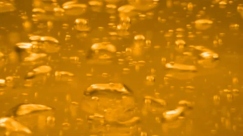 Golden Beer Bubbles in Slow Motion Video stock 171308346