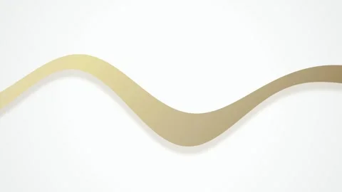 A golden beige ribbon wave flows in a seamless loop Stock Footage 340957012