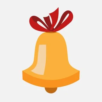 Golden bell with bow Stock Illustration