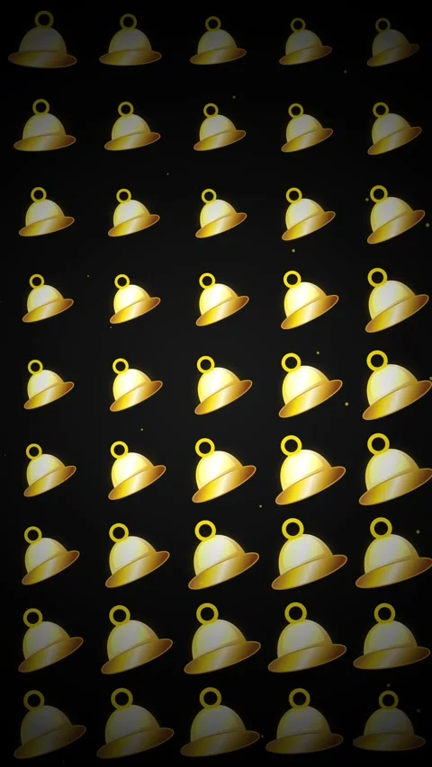 Golden Bell Icons Pattern Background Animation Stock Footage 346197712