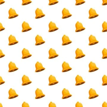Golden bell notification seamless repeating background pattern Stock Illustration