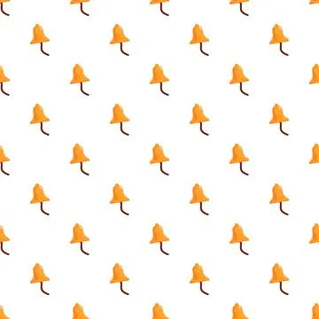 Golden bell seamless pattern for notification alerts Stock Illustration