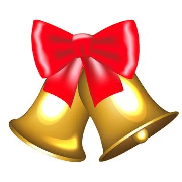 Golden bells with bow Stock Illustration