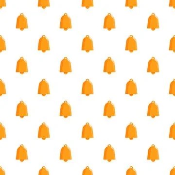 Golden bells forming a seamless pattern on a white background イラスト素材