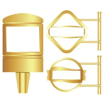 Golden billboard Stock Illustration