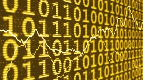 Golden binary data business infographics background Vídeos de archivo 146682827