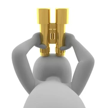 Golden binoculars Stock Illustration