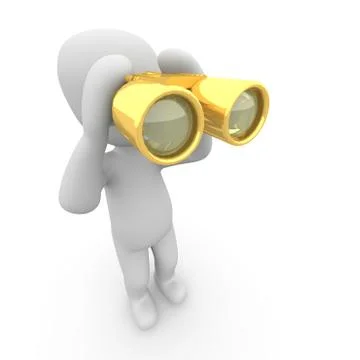 Golden binoculars Stock Illustration