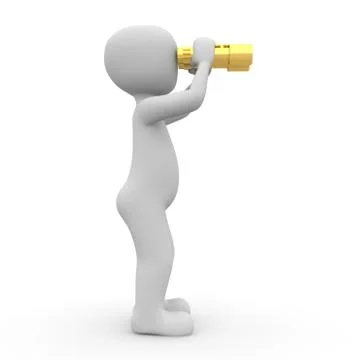 Golden binoculars Stock Illustration