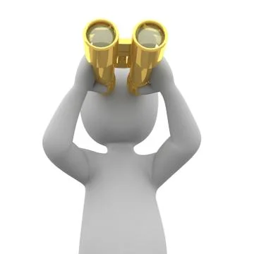 Golden binoculars Stock Illustration