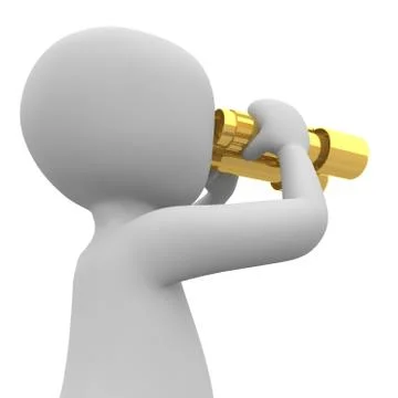 Golden binoculars Stock Illustration