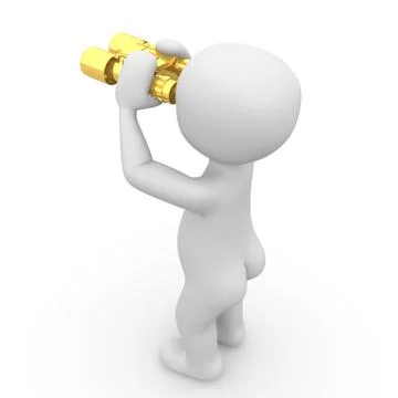 Golden binoculars Stock Illustration