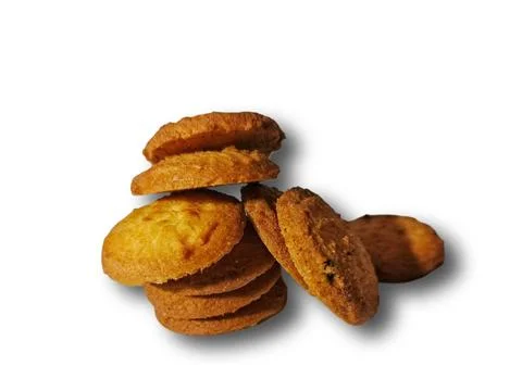 Golden biscuits Stock Photos