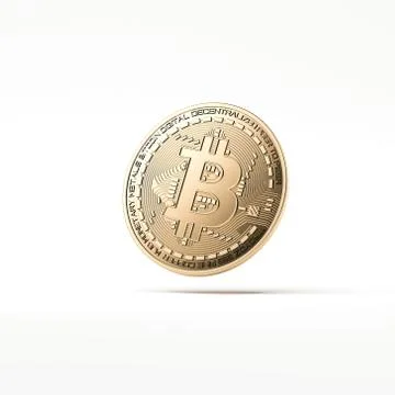 Golden bitcoin. 3d rendering Stock Illustration
