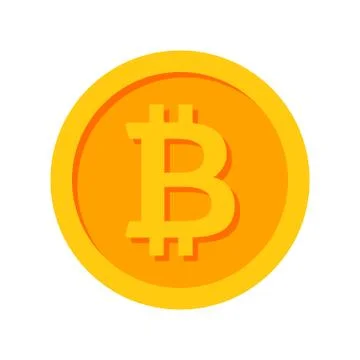 Golden Bitcoin Icon Stock Illustration