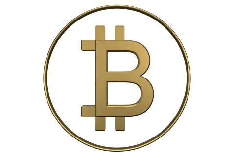 Golden Bitcoin icon Stock Illustration