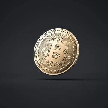 Golden bitcoin isolated . 3d rendering 스톡 일러스트