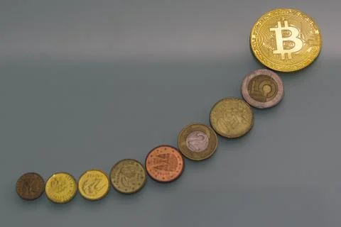 Golden bitcoin on Stock Photos