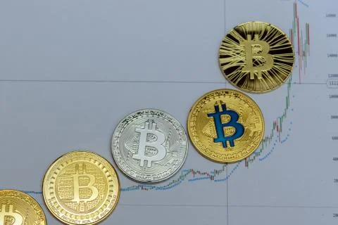 Golden bitcoin on Foto stock