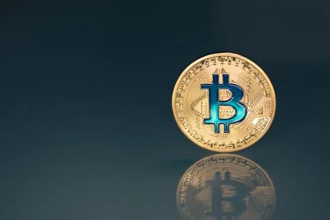 Golden bitcoin on Stock Photos