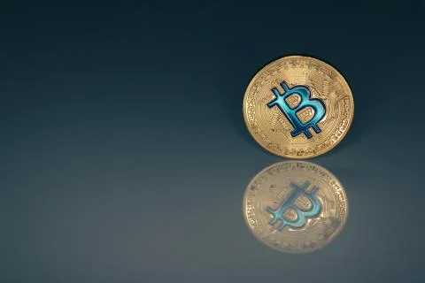 Golden bitcoin on Stock Photos