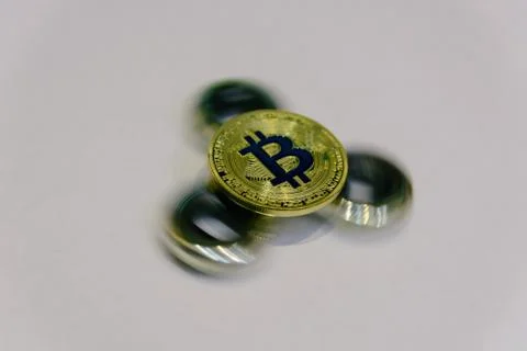 Golden bitcoin on Stock Photos