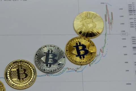 Golden bitcoin on Stock Photos