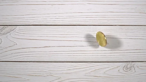 Golden bitcoin white background Stock Footage 87205403