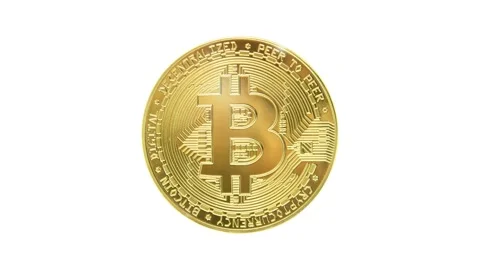 Golden Bitcoins Cryptocurrency (new virtual money on internet) light reflections Stock Footage 168075953