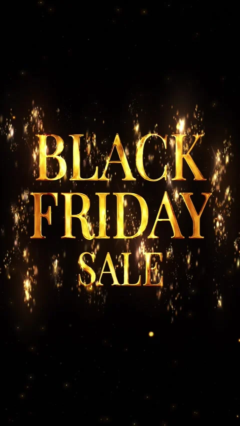 Golden Black Friday 3D text with sparkling particles ecommerce promo Stock Footage 345447009