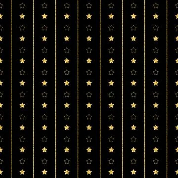 Golden black star seamless pattern chic shiny design Foto stock