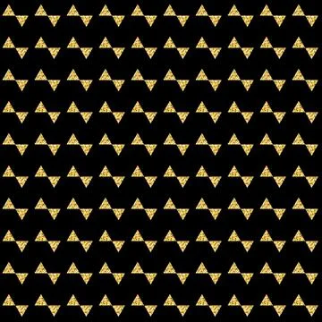 Golden black triangular geometric seamless pattern chic shiny design Stock Photos