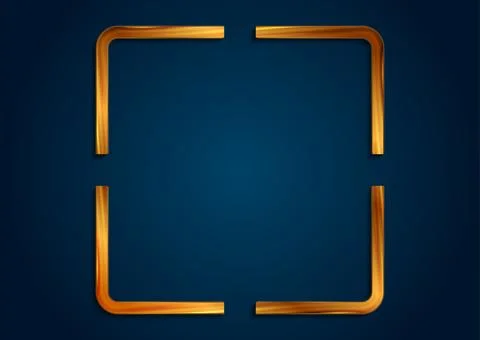 Golden blank square frame abstract geometric design Stock Illustration